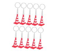 NUOBESTY 10 Pièces Miniature Traffic Cone Keychain Pendentif Créatif pour Sac à et Clés Souvenirs de Fête de Construction Décoration Amusante et Pratique