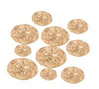 NUOBESTY 10 Pièces Miniature Woven Straw Hats Set Small Round Top Cowboy Caps for Dolls DIY Craft Projects Natural Straw Accessories for Rustic Decorations