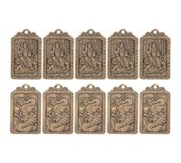 NUOBESTY 10 Pièces Pendentifs Amulette Fortune Protection Traditionnelle Chinoise pour Richesse Santé et Sécurité Accessoires Légers pour Porte Sac et Carnet