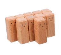 NUOBESTY 10 Pièces Wooden Craft Dolls Beech Wood Peg Figures For DIY Painting Art Activities Unpainted Toy Shapes For Creative Play
