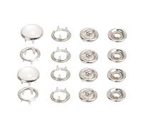 NUOBESTY 100 Pièces anneaux de bouton de boutons-pression à griffes à coudre boutons-pression boucles métalliques creux pressions metalliques Nacré ensemble de quatre pièces