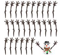 NUOBESTY 100 Pièces Branches de Cerf en Plastique pour Bonhomme de Neige | Accessoires DIY Festifs, Finition Mate sans Bavure, pour Mousse de Fleur, Pâte et Figures de Noël