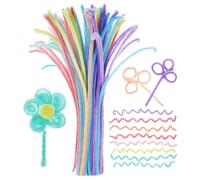 NUOBESTY 100 pièces Chenille Colorées Flexibles Fuzzy Stems Polyester Bricolage Créatif DIY Fils Chenille pour Loisirs Créatifs et Décoration