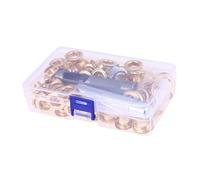NUOBESTY 100 Pièces Kit de Œillets Dorés Outils Pratiques pour Vêtements Chaussures et Projets DIY Boîte de Rangement Incluse