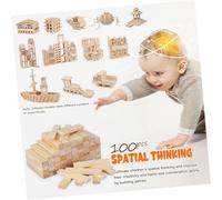 NUOBESTY 100 pièces Lot de Plaquettes Massif pour Bricolage Blocs de Construction Montessori pour Garçon Fille Jeu Créatif et Coordination Familiale