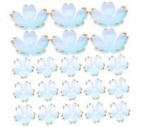 NUOBESTY 100 Pièces Perles Acryliques Fleurs Cerisiers Entretoises Mini Pétales pour Bracelets Colliers Boucles Doreilles DIY Couleur Bleu Lac