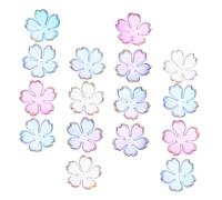 NUOBESTY 100 Pièces Perles Fleurs Acrylique Pétales Bleu Dégradé Doré Mini Charms Spacer pour Colliers Bracelets Diy Bijoux Résistantes et Transparentes