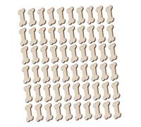 NUOBESTY 100 Pièces Pièce de décoratif de l'os de chien copeaux de pour l'artisanat découpes d'os de chien en inachevé pendentif décoratif en étiquette de Buis Kaki