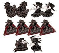 NUOBESTY 10pcs Broches Élégantes de Médecin Peste en Alliage Argenté, Faciles à Utiliser, Design Délicat pour Vêtements Quotidiens et Cérémonies Plusieurs styles