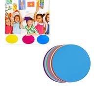 NUOBESTY 10Pcs Effacable à Sec Cercles Tableau Marqueur Vinyle Amovible Dot Sticker Mural Affiche Circulaire Babillard Autocollant Inscriptible, 10 Couleurs, 28cm
