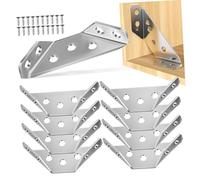 NUOBESTY 10pièces Équerre Angle pour Meuble Support Angle Métallique Fixations pour Étagère Armoire avec Vis Pré-percé