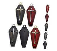 NUOBESTY 10Pièces Pendentifs de Cercueil Croix Alliage pour DIY de Charms Gothiques Halloween Accessoires Variés pour de Bijoux Uniques et