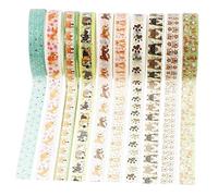 NUOBESTY 10rouleaux Washi Tape Décoratif Inoxydable Avec Motif De Chien Ensemble De Rubans Adhésifs Pour Scrapbooking Et Bricolage Design Éclatant Et Varié