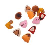 NUOBESTY 12 Pièces Accessoires Oreilles Animaux Peluche Kits DIY Oeuvres pour Costumes Comprenant Oreilles Ours de Chat de Cochon de Tigre de Renard Cerf pour Cosplay et Artisanales
