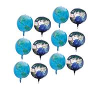 NUOBESTY 12 Pièces Ballons Aluminium Sphère Terre Ballons Ronds Planète pour Anniversaire Décoration Fête Thème Globe et Journée Terre