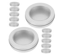 NUOBESTY 12 Pièces Boîtes Rondes avec Fenêtre Boîtes à Biscuits Réutilisables Étui Métallique Solide pour Friandises et Gâteaux Rangement Décoratif pour Fêtes
