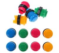 NUOBESTY 12 Pièces Bouton-Poussoir Momentané Rond pour Machine de Jeu, | Installation Facile, Branchement Direct, Plastique et Métal, Accessoires de Jeux Vidéo pour Machines
