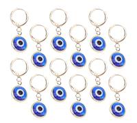 NUOBESTY 12 Pièces Breloques Mauvais Œil Bleu Turquoise pour Bijoux Faits Main, Accessoires Métal pour Porte-clés et Bracelets Artisanaux