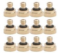 NUOBESTY 12 Pièces Buse de Brumisation en Laiton 0,3mm | Acier Inoxydable, Joint Torique Auto-étanche, Installation Facile, Anti-fuite, pour Paysage et Terrasse