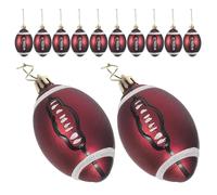 NUOBESTY 12 Pièces Décorations de Noël à Suspendre en Plastique 6 Cm, Lot de 12 Pièces de Ballon de Rugby, Décorations pour Sapin, Fête et Événements Sportifs, Boules Décoratives Légères et