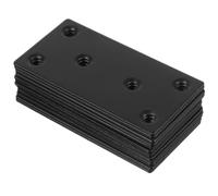 NUOBESTY 12 Pièces Équerre de Fixation Noire en Acier Inoxydable Plaques Droites Multi-Trous pour Connexion de Meubles et Supports, Stabilité Renforcée et Design Polyvalent