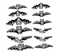 NUOBESTY 12 Pièces Hanging Bats Halloween Decoration Luminous Glow in The Dark Bat Ornaments for Indoor Outdoor Garden Wall Ceiling Party Props