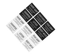 NUOBESTY 12 pièces Lot de Étiquettes Autocollantes Imperméables pour Bouteilles de Salle de Bain Stickers pour Shampoing Lotion Organisateur Pratique et Visible Personnalisables