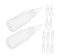 NUOBESTY 12 pièces Lot de Flacons Applicateurs de Colle Transparents avec Embouts Précision Bouteilles Souples Rechargeables pour Peinture Bricolage et Usage Industriel