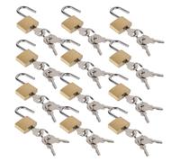 NUOBESTY 12 Pièces Mini Cadenas Serrure à Bagages à Glissière Verrouillage Du D'ordinateur Portable Mini-serrure à Clé Cadenas Fixer La Valise Petites Écluses Cuivre Doré
