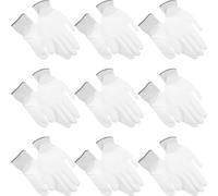 NUOBESTY 12 Pièces Moufles PU Enduits pour Travail Antistatique | Polyester Nylon, Confort Souple et Protection Renforcée, Usage Atelier, Ordinateur et Produits Électroniques