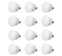 NUOBESTY 12 Pièces Poignée de Tiroir en Bois Blanc, Bouton de Meuble | Accessoire Mobilier, Design Unique, Facile à Installer, pour Tiroirs et Placards, Finition Blanche