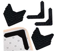 NUOBESTY 12 pièces Tapis Antidérapants Réutilisables Noirs Stickers Anti-Repli et Anti-Glisse pour Sols Carrelés Marbre Protège Tapis Polyvalent