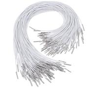 NUOBESTY 150 cordons élastiques barbelés - Cordon extensible à boucle - élastique rond avec extrémités métalliques pour masques, loisirs créatifs, chapeaux de fête, menus, badges, reliure de