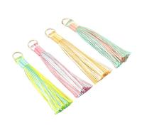NUOBESTY 16 Pièces Pendentifs Pompons Colorés pour Accessoires Diy Boucles Doreilles Porte Clés Longs Décorations Suspendues Assortiment Aléatoire Couleur Aléatoire