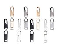 NUOBESTY 16 Pièces tirette de fermeture éclair zipper repair kit pochettes à fermeture éclair s'arrête étiquette valise têtes de fermeture éclair de vêtements fermetures éclair pour vestes