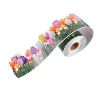 NUOBESTY 1rouleau Bordure Décorative Autocollante Papier Avec Motif Tulipe Idéale Pour Décorer Tableaux Et Projets De Loisirs Créatifs