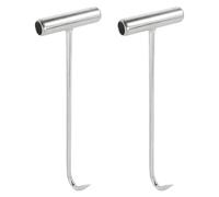 NUOBESTY 2 Crochets de Levage de Plaque D’Égout Robustes en Acier Galvanisé Anti-Rouille Forme T Renforcée Lot de 2 Outil Pratique pour Entretien et Ouverture de Regards