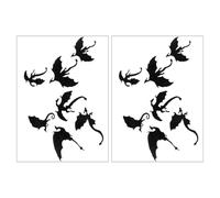 NUOBESTY 2 Ensembles Autocollants Muraux 3d de Dinosaure Noir en Pvc pour Décoration Murale D'halloween, Effet Volant Réaliste, Réutilisable, pour Décorations de Fête et Maisons Hantées