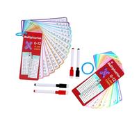 NUOBESTY 2 Ensembles Cartes Apprentissage avec Surface Effaçable et Stylos Outils Éducatifs pour École et Apprentissage des Mathématiques
