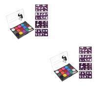 NUOBESTY 2 Ensembles Corporelle Halloween Maquillage Surligneur Palettes Briller De Visage Se Maquiller Costume Pinceau De Maquillage En Nylon