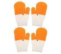 NUOBESTY 2 Paires Moufles Oie Mignonnes en Polyester Doublées Polaire | Maille Épaisse à Double Couche, Poignet Côtelé Antidérapant, Ski et Neige, Lot