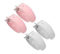 NUOBESTY 2 Paires Sangle de Panier de Vélo Réglable en Cuir | Accessoire Blanc et Rose, Installation Stable pour Panier , Lot de Deux Paires pour Décoration Vélo