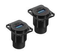 NUOBESTY 2 Pièces Adaptateur de Coupleur USB Traversant Usb3.0, Noir | PC et Métal, Montage Fixe en Façade, Transfert Rapide de Données, pour PC Industriels et Installations sur Mesure