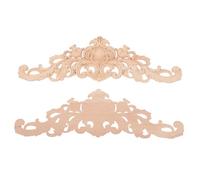 NUOBESTY 2 pièces Appliques Sculpté pour Décoration Murale et Meubles Design Rétro Naturel Ornement sur Portes Armoire et Mobilier