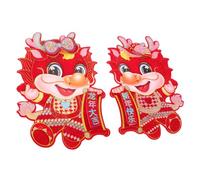 NUOBESTY 2 Pièces Autocollants Porte Dragon Année Du Dragon Décorations Nouvel An Chinois Sticker Fenêtre Motif Pour Fête Du Printemps et Maison