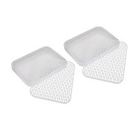 NUOBESTY 2 Pièces Bac à Litière en Plastique Côtés Profonds et Design Coin | Système Amovible Facile à Nettoyer, Séparateur de Déchets Silencieux, Support pour Tapis à Urine Inclus