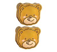 NUOBESTY 2 pièces Boîte à Biscuits Forme Ours Décorée Boîte à Bonbons Vide pour Fête Multifonction Étain Lot Sucre et Chocolats