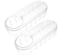NUOBESTY 2 Pièces Boîte de Rangement Câbles Transparente avec Couvercle pour Organisateur de Câbles USB et Accessoires Électroniques de Rangement Multifonctionnelle pour Bureau et Maison