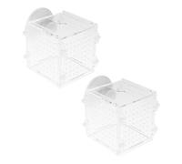 NUOBESTY 2 pièces Boîte Élevage Poissons Acrylique avec Ventouses Boîte Isolement Aquarium Transparente pour Reproduction et Éclosion Séparateur Sécurisé pour Crevettes Poissons-Clown et