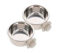 NUOBESTY 2 pièces Bol Suspendu Acier Inoxydable pour Chenil Gamelle et Silencieuse pour Eau et Nourriture Compatible avec Cages pour Chiens et Chats Moyens et Petits Lot